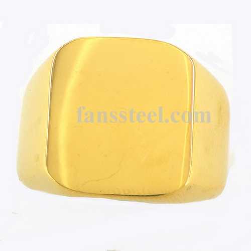 FSR05W99G Gold plating square SIGNET Ring - Click Image to Close
